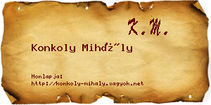 Konkoly Mihály névjegykártya